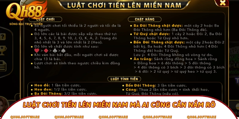 Luật chơi tiến lên miền Nam mà ai cũng cần nắm rõ